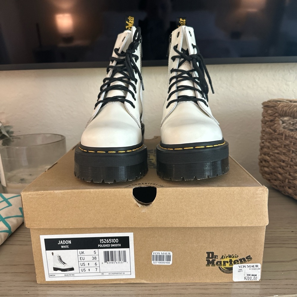 Dr. Martens Women's White Combat Boots